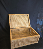 Handwoven Rectangular Cane Basket with Lid – Storage Organizer (#CP0020)