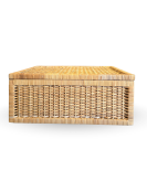 Handwoven Rectangular Cane Basket with Lid – Storage Organizer (#CP0020)