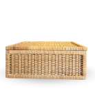 Handwoven Rectangular Cane Basket with Lid – Storage Organizer (#CP0020)