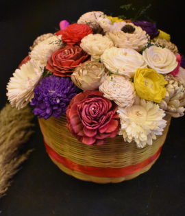 Valentine Shola Flower Basket in Bamboo | Romantic Eco-Friendly Gift – Bhartiye Crafts