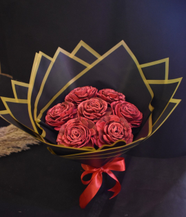 Romantic Red Rose Shola Flower Bouquet for Valentine’s Day | Eco-Friendly Gift – Bhartiye Crafts
