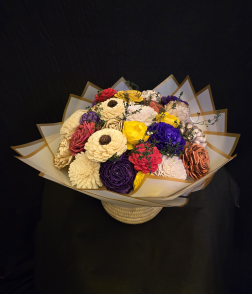 Valentine Gift Shola Flower Basket | Reusable Sabai Grass Flower Arrangement