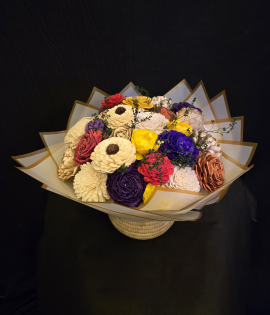 Valentine Gift Shola Flower Basket | Reusable Sabai Grass Flower Arrangement