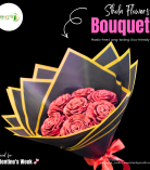 Romantic Red Rose Shola Flower Bouquet for Valentine’s Day | Eco-Friendly Gift – Bhartiye Crafts