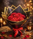 Romantic Red Rose Shola Flower Bouquet for Valentine’s Day | Eco-Friendly Gift – Bhartiye Crafts