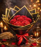 Romantic Red Rose Shola Flower Bouquet for Valentine’s Day | Eco-Friendly Gift – Bhartiye Crafts