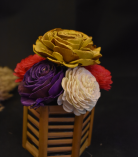 Valentine Shola Flower Pen Stand Gift | Bamboo Desk Organizer with Flowers – Bhartiye Crafts