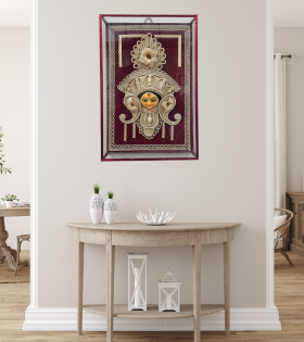 Divine Grace – Handmade Goddess Jute Wall Art Frame-Maa Durga Face (#JP0001)