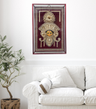 Divine Grace – Handmade Goddess Jute Wall Art Frame-Maa Durga Face (#JP0001)