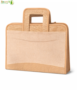 Bhartiye Crafts | Handcrafted Jute Office File Bag with Handle | Artisans from Jharkhand