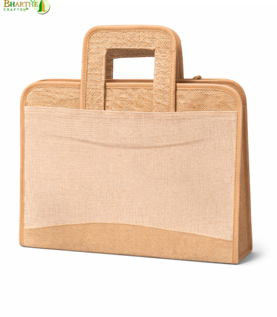 Bhartiye Crafts | Handcrafted Jute Office File Bag with Handle | Artisans from Jharkhand