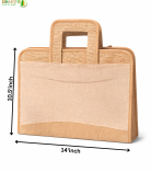 Bhartiye Crafts | Handcrafted Jute Office File Bag with Handle | Artisans from Jharkhand