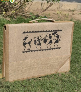 Bhartiye Crafts | Premium Jute Office Laptop Bag with Tribal Art |Artisans from Jharkhand
