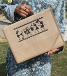 Bhartiye Crafts | Premium Jute Office Laptop Bag with Tribal Art |Artisans from Jharkhand