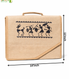 Bhartiye Crafts | Premium Jute Office Laptop Bag with Tribal Art |Artisans from Jharkhand