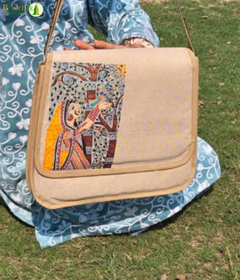 Bhartiye Crafts | Jute Sling Bag with Madhubani Art | Artisans from Jharkhand