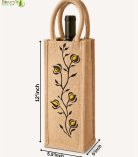 Bhartiye Crafts | Handcrafted Jute Bottle Bag with Embroidery | Eco Friendly Wine Carry Bag | Artisans from Jharkhand