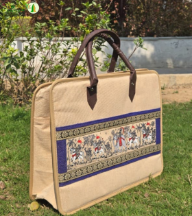 Bhartiye Crafts | Handmade Jute Laptop Bag with Traditional Art | Artisans from Jharkhand