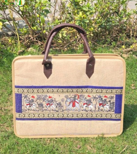 Bhartiye Crafts | Handmade Jute Laptop Bag with Traditional Art | Artisans from Jharkhand