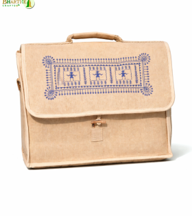 Bhartiye Crafts | Handcrafted Jute Office Bag with Tribal Print | Artisans from Jharkhand