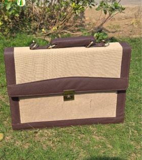 Bhartiye Crafts |  Handmade Jute Office Bag for Men &amp; Women | Eco-Friendly Laptop Briefcase | Jharkhand Artisans