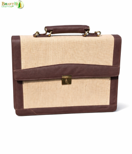 Bhartiye Crafts |  Handmade Jute Office Bag for Men &amp; Women | Eco-Friendly Laptop Briefcase | Jharkhand Artisans