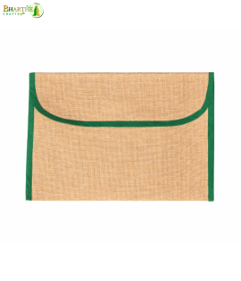 Bhartiye Crafts | Eco-Friendly Jute File Folder with Green Border | Handmade by Artisans from Jharkhand