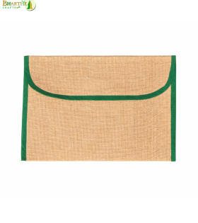 Bhartiye Crafts | Eco-Friendly Jute File Folder with Green Border | Handmade by Artisans from Jharkhand