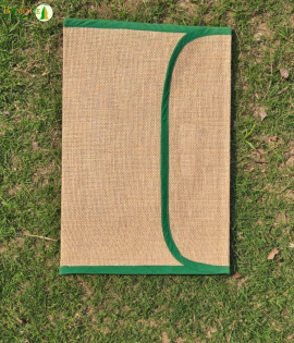 Bhartiye Crafts | Eco-Friendly Jute File Folder with Green Border | Handmade by Artisans from Jharkhand
