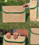 Bhartiye Crafts | Eco-Friendly Jute File Folder with Green Border | Handmade by Artisans from Jharkhand