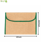 Bhartiye Crafts | Eco-Friendly Jute File Folder with Green Border | Handmade by Artisans from Jharkhand
