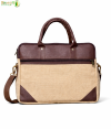 Bhartiye Crafts | Eco-Friendly Jute Laptop Bag with Rexin Finish | Artisan Made in Jharkhand