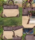Bhartiye Crafts | Eco-Friendly Jute Laptop Bag with Rexin Finish | Artisan Made in Jharkhand