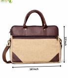 Bhartiye Crafts | Eco-Friendly Jute Laptop Bag with Rexin Finish | Artisan Made in Jharkhand