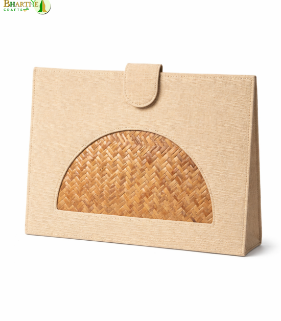Bhartiye Crafts | Handcrafted Jute File Folder with Woven Design | Eco-Friendly Document Holder | Artisans from Jharkhand