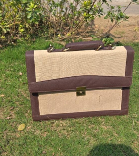 Bhartiye Crafts |  Handmade Jute Office Bag for Men &amp; Women | Eco-Friendly Laptop Briefcase | Jharkhand Artisans