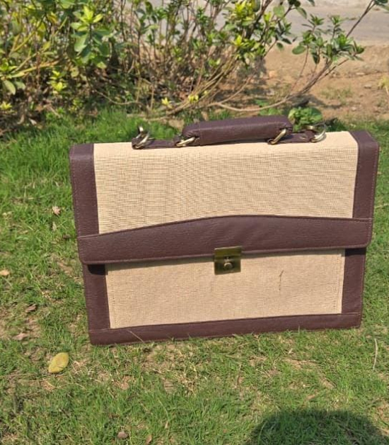 Bhartiye Crafts |  Handmade Jute Office Bag for Men & Women | Eco-Friendly Laptop Briefcase | Jharkhand Artisans
