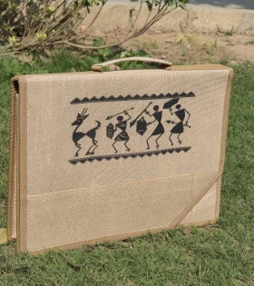 Bhartiye Crafts | Premium Jute Office Folder Bag with Tribal Art |Artisans from Jharkhand