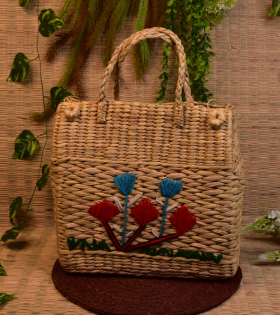 Kona Grass Basket medium size with Emb