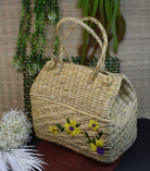 Valentine Special – A Gift with Heart | Handmade Kauna Grass Hand Bag | Picnic bag with Artisan Embroidery & Dual Handle | Manipur North East Sustainable Craft by Bhartiye Crafts