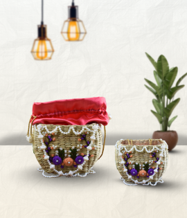 Kauna grass bag with heavy Embroidery