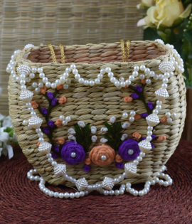 Kauna grass bag with heavy Embroidery