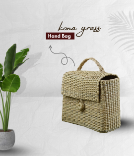 Kauna grass woven handbag or purse