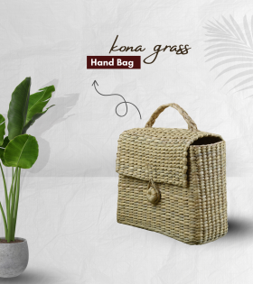 Kauna grass woven handbag or purse