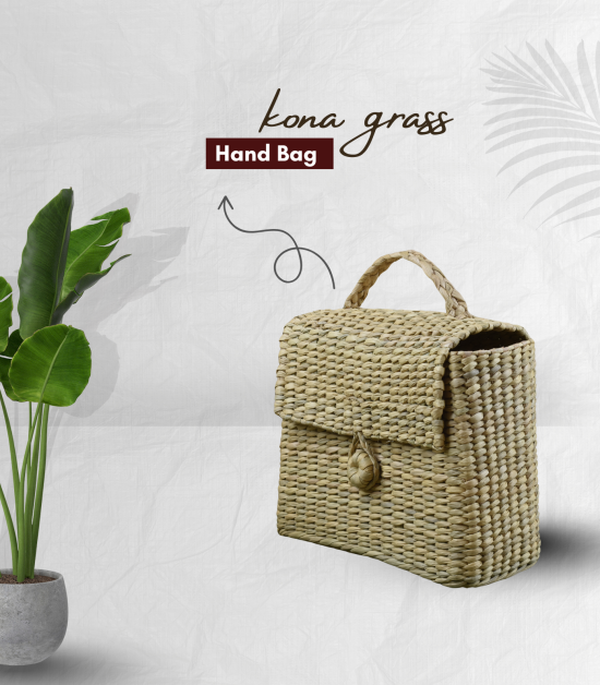 Kauna grass woven handbag or purse
