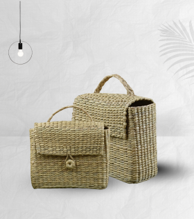 Kauna grass woven handbag or purse