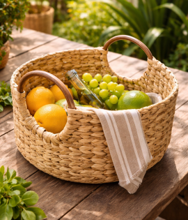 Kauna Grass Basket Hamper | Handmade Eco-Friendly Storage Basket (#KGP0081) | “Happy Lohri Gifting Hamper – Taste of Tradition”