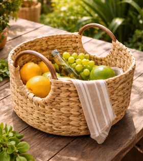 Kauna Grass Basket Hamper | Handmade Eco-Friendly Storage Basket (#KGP0081) | “Happy Lohri Gifting Hamper – Taste of Tradition”