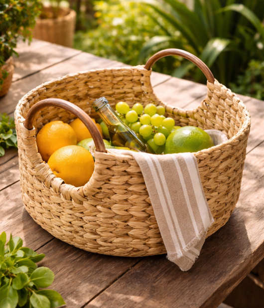 Kauna Grass Basket Hamper | Handmade Eco-Friendly Storage Basket (#KGP0081) | “Happy Lohri Gifting Hamper – Taste of Tradition”