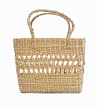 Handmade Kauna Grass Jali Shopping Bag (16×16×7 inch) | Durable Eco-Friendly Hand Bag | Manipur North East Craft by Bhartiye Crafts